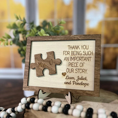 Plaque material and size view - Personalized Teacher Appreciation Plaque