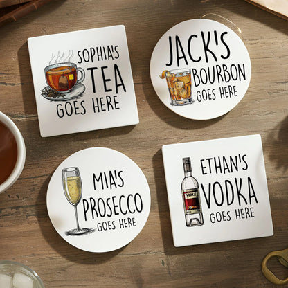 Personalized ceramic coaster with custom drink design for Father's Day gift image 8