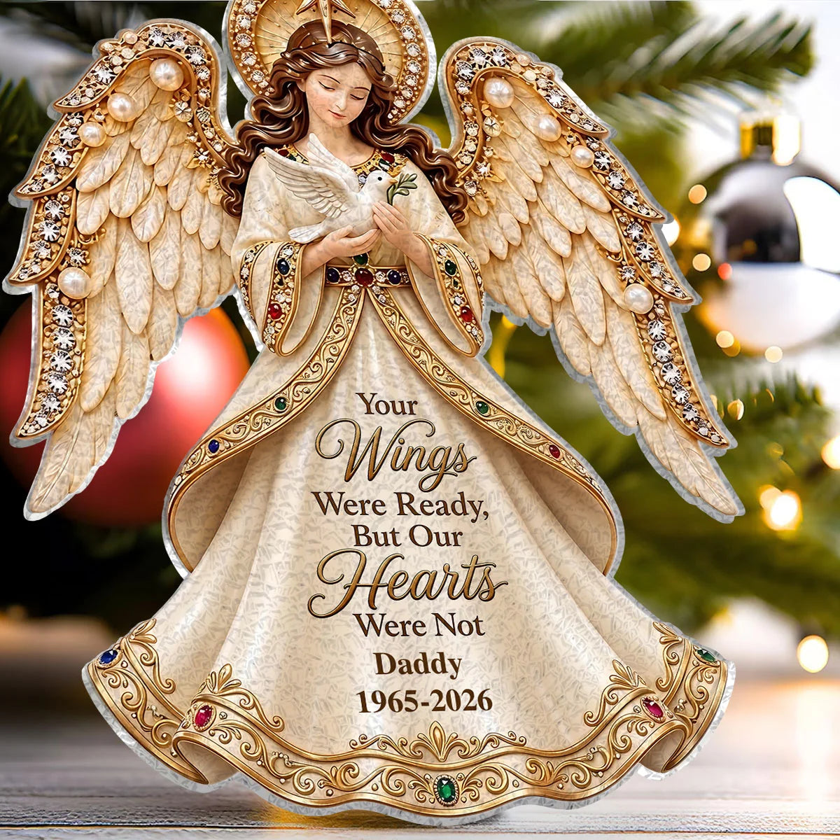 Those We Love Don't Go Away Personalized Memorial Angel Ornament - Custom Acrylic Keepsake Gift for Christmas