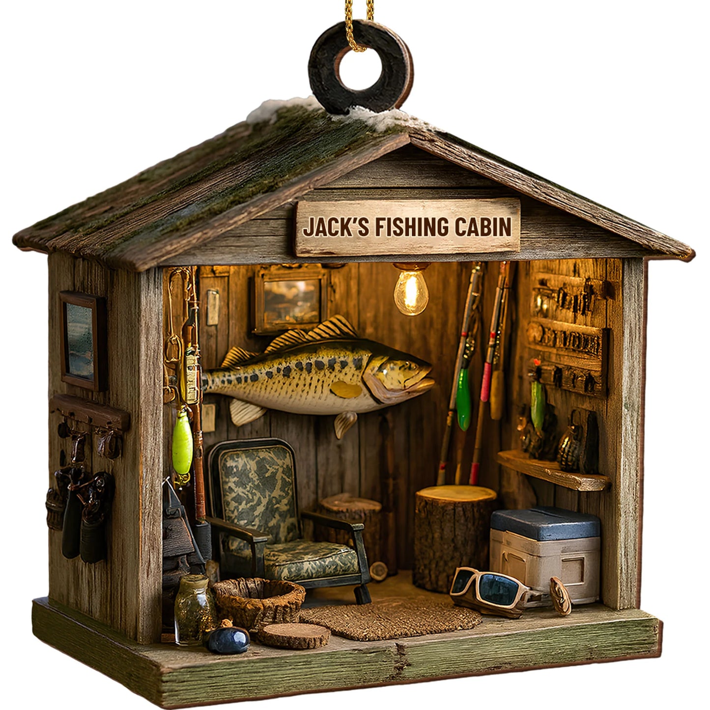 Jack's Fishing Cabin, Perfect For Fish And Fishing Rod Enthusiasts