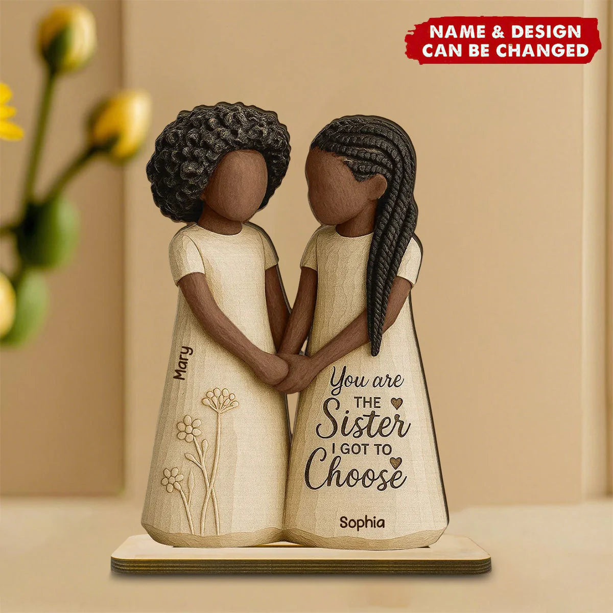 Custom Bestie Wooden Plaque personalization view for Best Friends