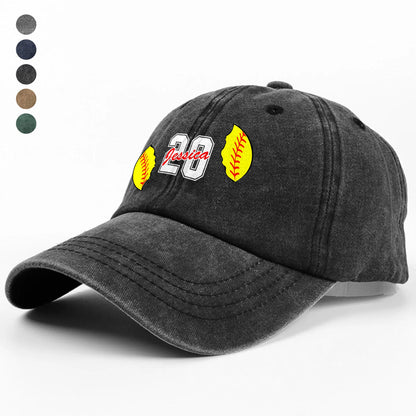 Personalized Sports Baseball Cap personalization view for Mom