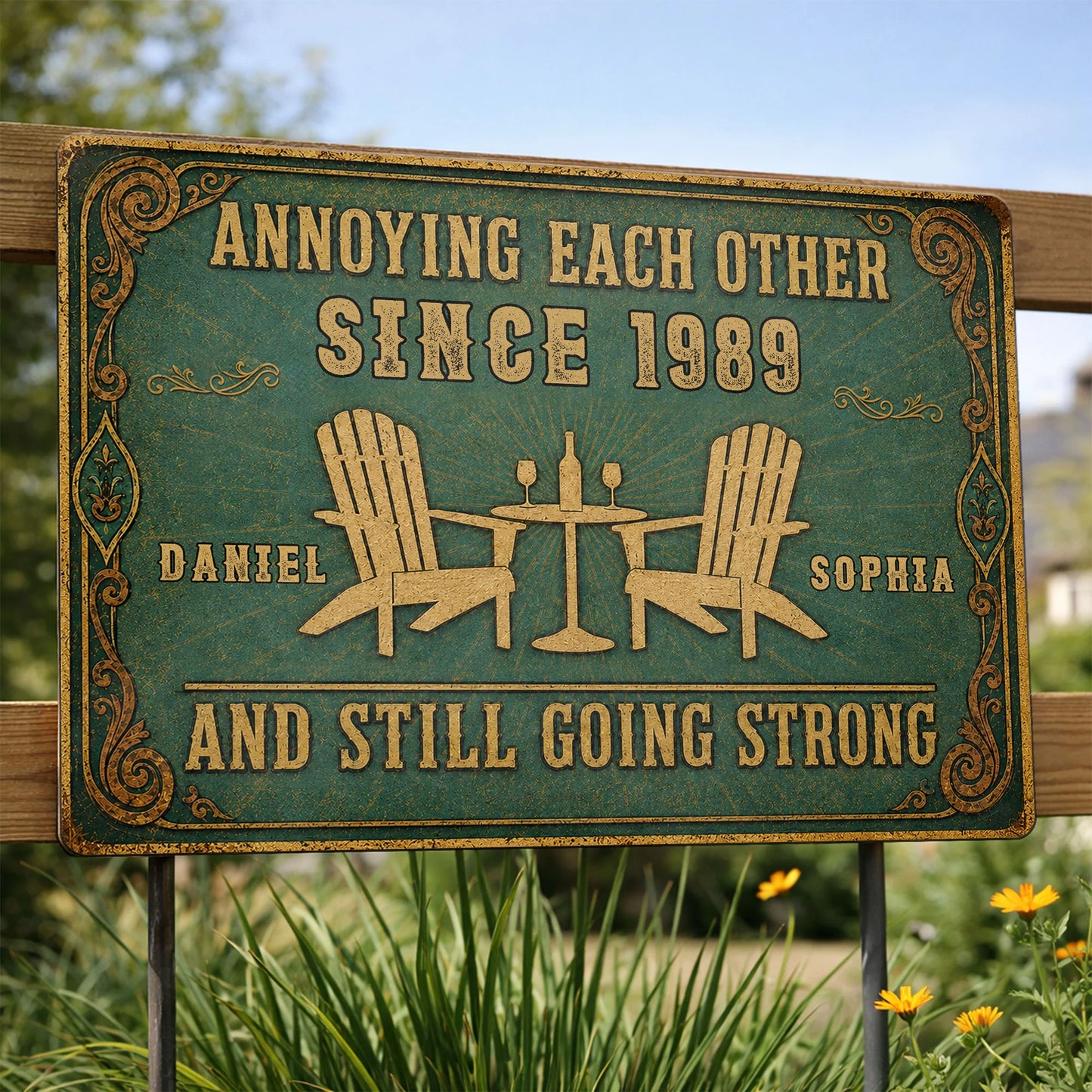 Custom Anniversary Couples Metal Sign for Couples with personalized design details for meaningful gifting image 8