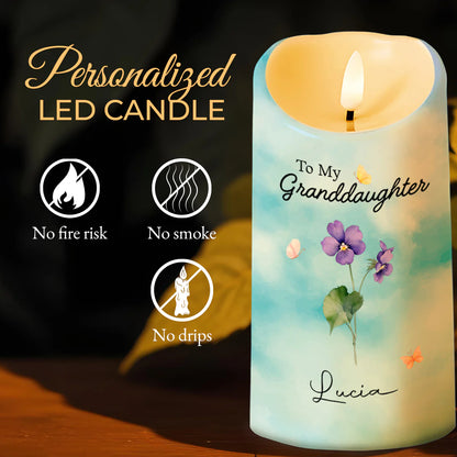 Led Candle material and size view - Custom Granddaughter Led Candle