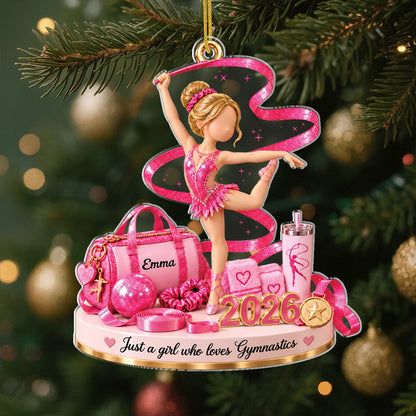 "Just A Girl Who Loves Gymnastics" - Personalized Gymnastics Acrylic Ornament Gift