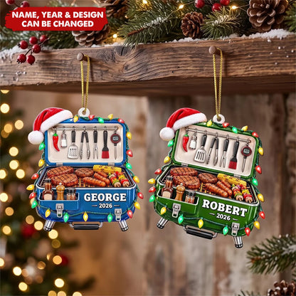 Grill Master Personalized BBQ Smoker Ornament - Custom Christmas Keepsake Gift for Husband