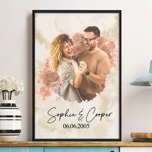 Custom Photo Anniversary Poster for Couples with personalized design details for meaningful gifting