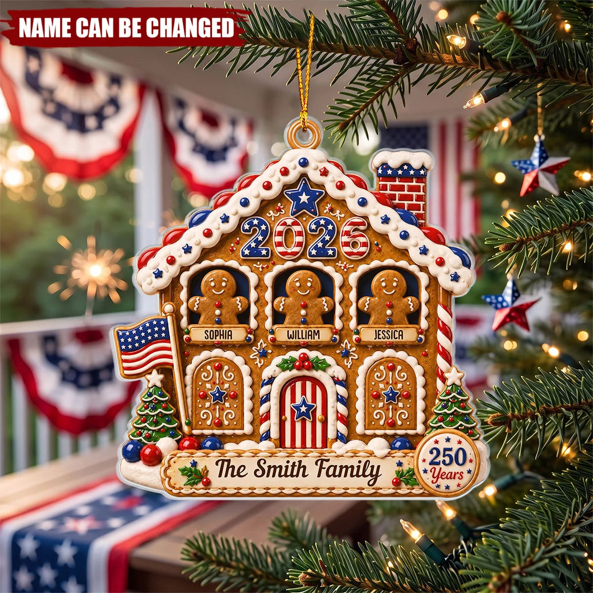 Sweet Memories Built Together - Personalized Family Acrylic Ornament