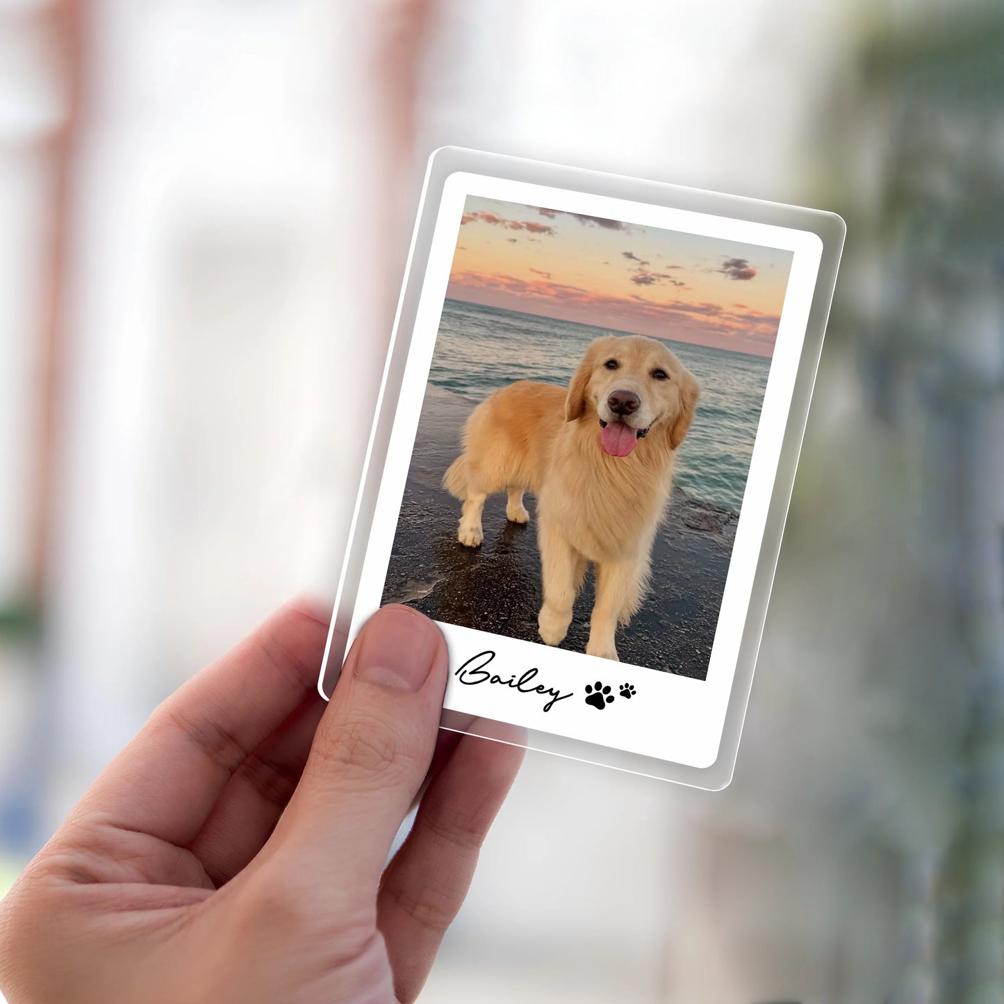 Custom Pet Photo Acrylic Car Visor Clip - Personalized Dog & Cat Lover Keepsake Gift
