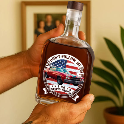 This Is How I Roll Personalized Car Whiskey Bottle - Custom Classic Car Lover Gift