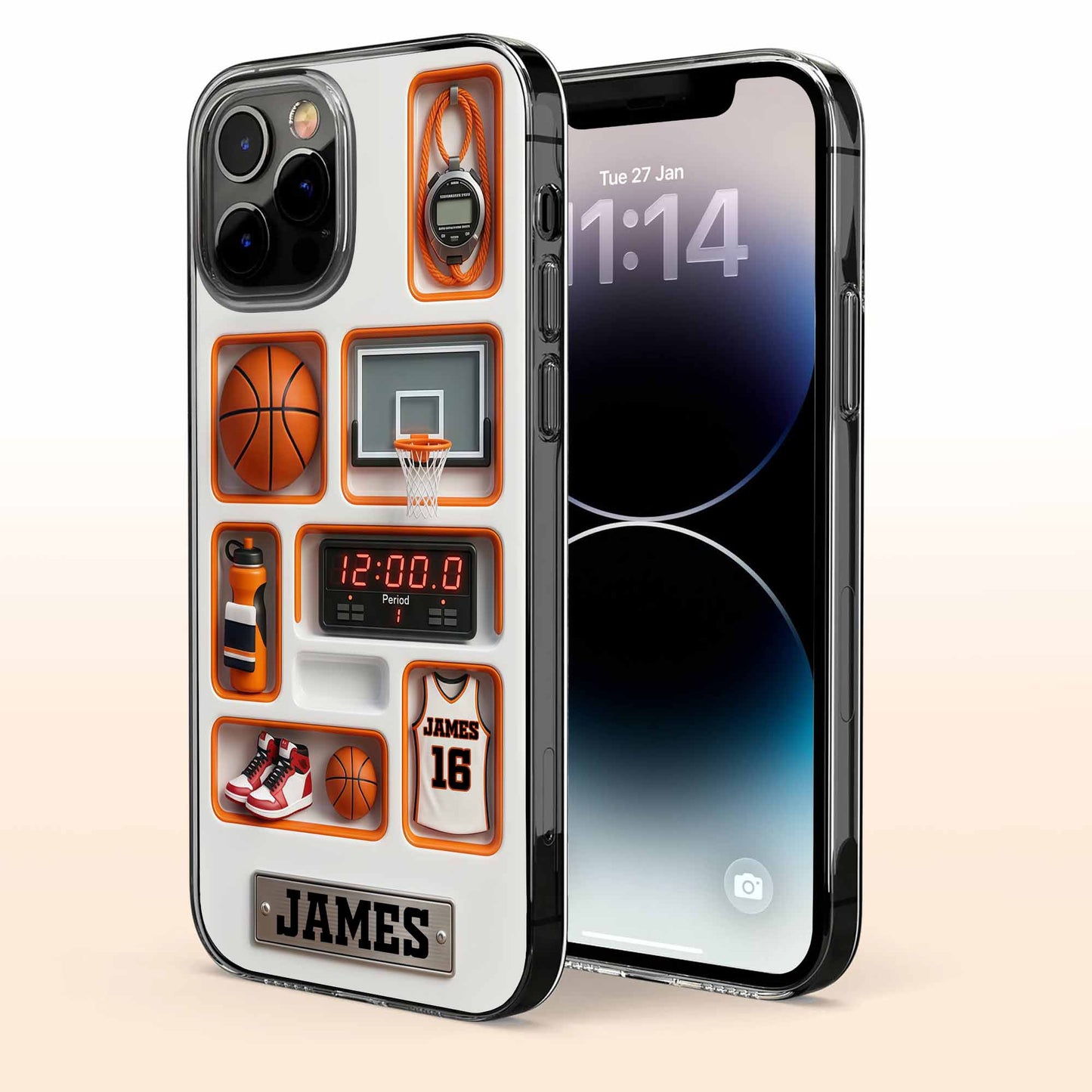 Personalized Basketball Phone Case - Custom Jersey & Hoop Sports Gift for Basketball Lovers