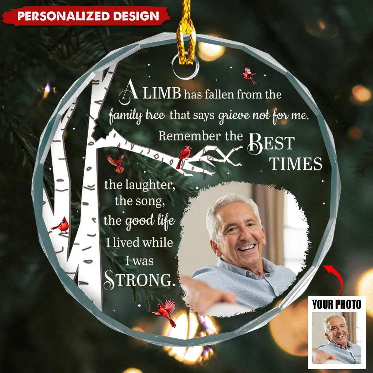 A Limb Has Fallen Personalized Memorial Glass Ornament - Family Bereavement Gift