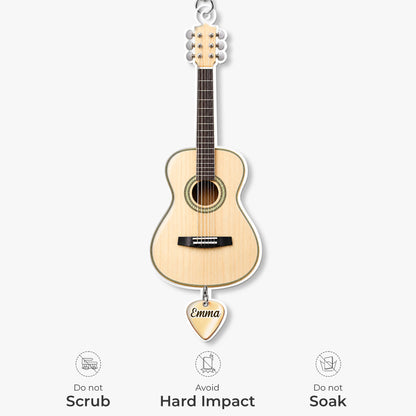 Personalized Guitar Pick Keychain with Name – Custom Music Gift for Guitar Lovers
