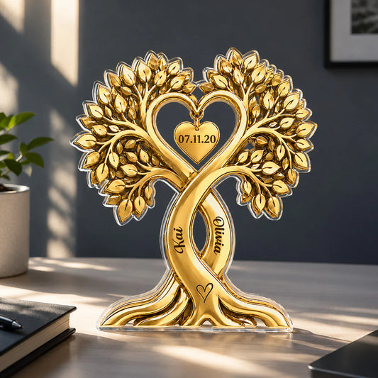 Personalized Couples Tree Acrylic Plaque for Couples with personalized design details for meaningful gifting