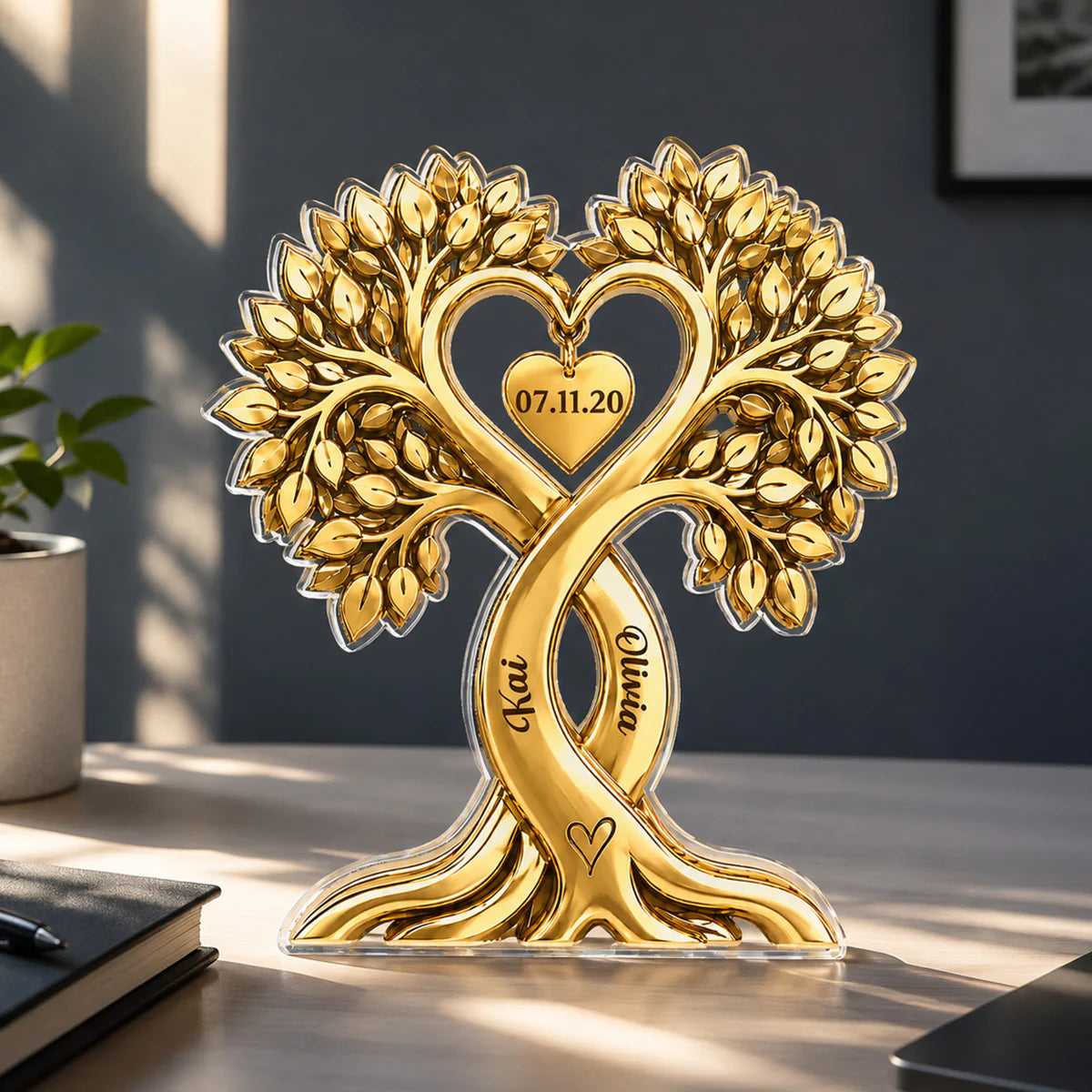 Personalized Couples Tree Acrylic Plaque for Couples with personalized design details for meaningful gifting