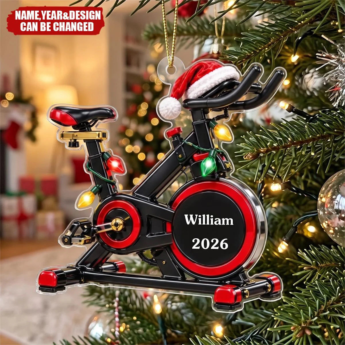 Personalized Gym Christmas Ornament - Custom Fitness Keepsake Gift for Workout Buddy