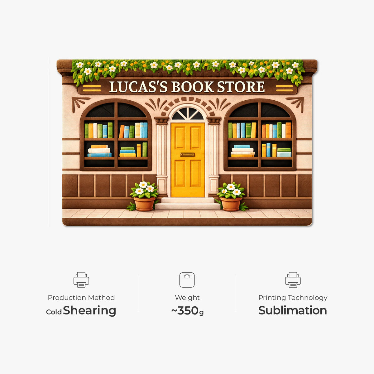 Custom Book Store Shaped Doormat - Personalized Front Door Welcome Mat for Book Lovers