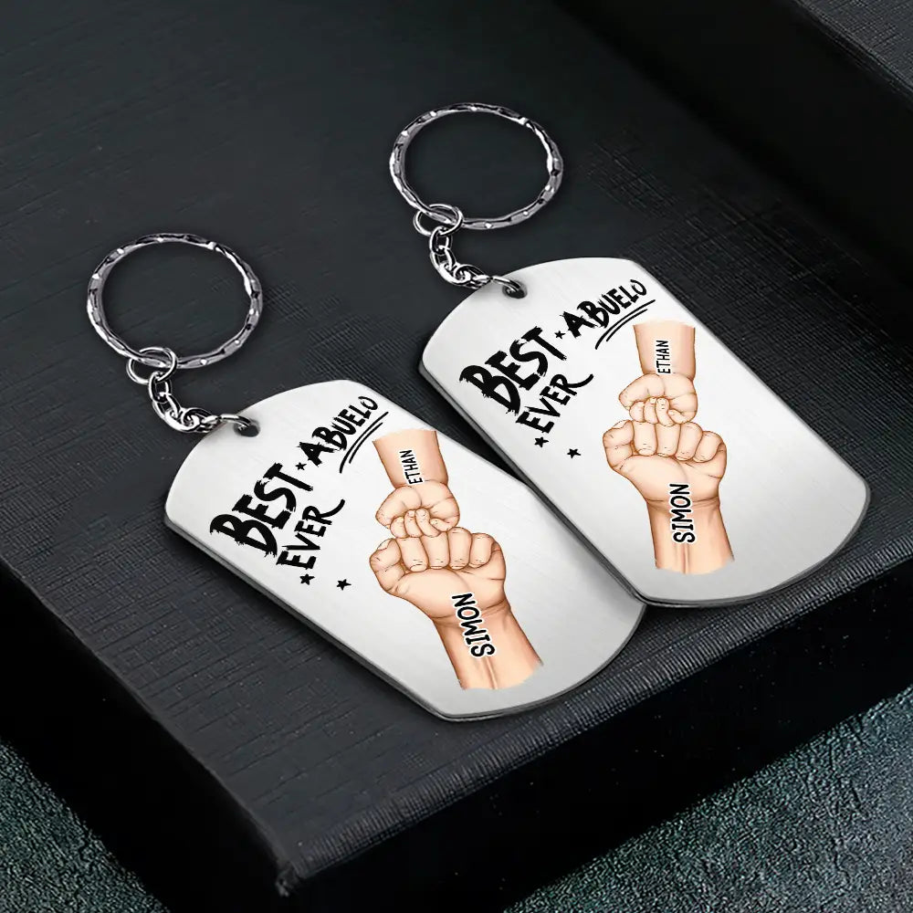 Personalized Dad Keychain With Kids Names personalization view for Dad