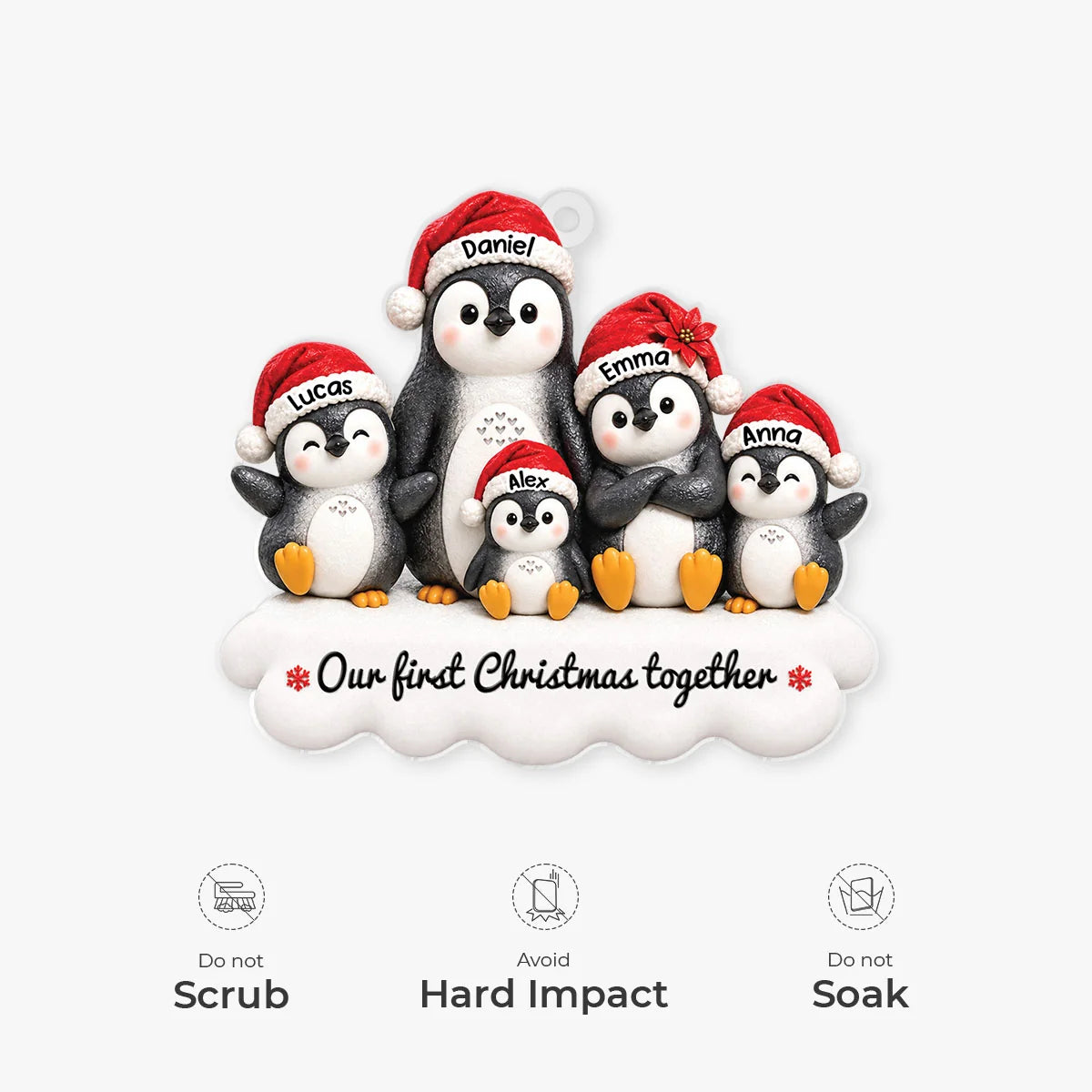 Our First Christmas Together Personalized Acrylic Ornament - Holiday Keepsake Gift for Family