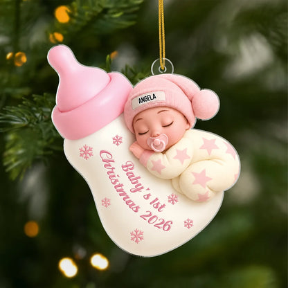 "Baby's 1st Christmas" Personalized Acrylic Ornament - Holiday Keepsake Gift for Newborn