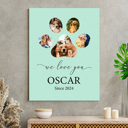PRINTS10 Custom Photo We Love You Dog Cat Pet Photo Collage Memorial Poster Canvas Picture Frame DM01 891165