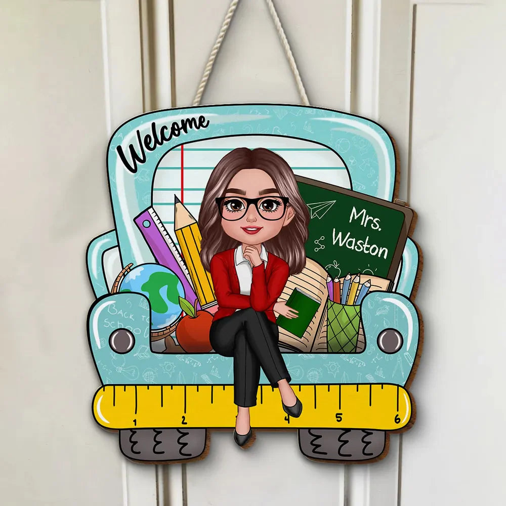 Personalized Teacher Wood Sign for Teacher with personalized design details for meaningful gifting