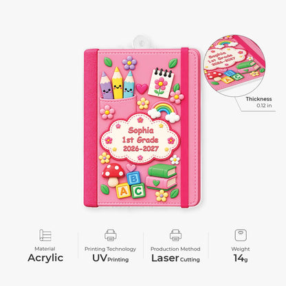 Personalized Notebook Acrylic Ornament - Cute Back to School Keepsake Gift for Kids