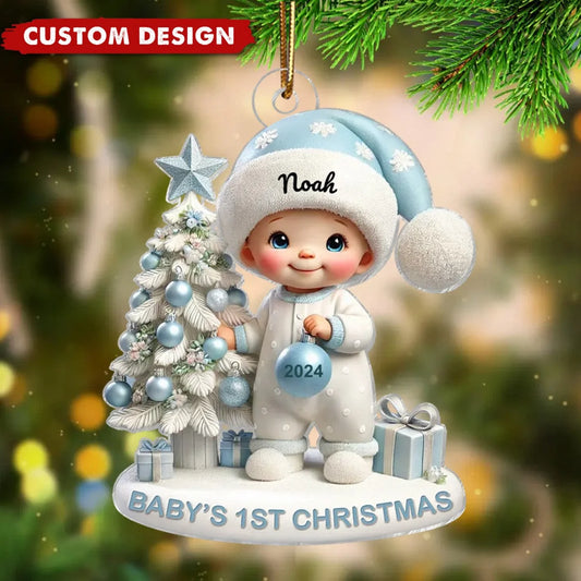 Baby's First Christmas Personalized Acrylic Ornament - Custom Keepsake Gift