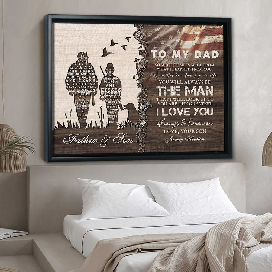 Father’s Day Gift Canvas | To My Dad Father Son Hunting Together