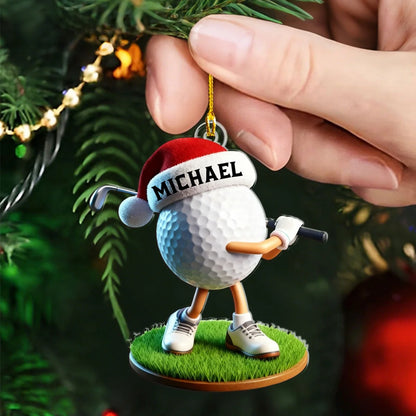 Custom Name Golf Ornament - Personalized Christmas Keepsake Gift for Golfers