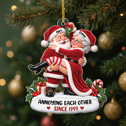 Growing Old Together Since Personalized Acrylic Ornament - Custom Christmas Anniversary Gift for Couples