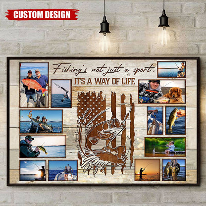 Custom Fishing Photo Collage for Dad with personalized design details for meaningful gifting image 7