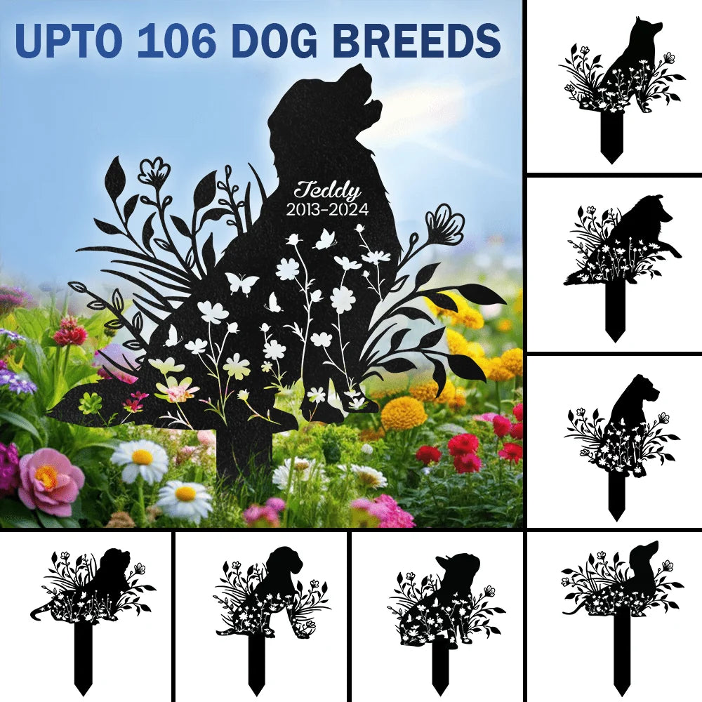 PRINTS10 Custom Floral Dog Memorial Garden Stake TH10 891687