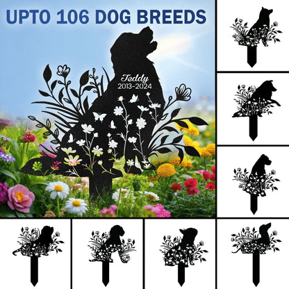 PRINTS10 Custom Floral Dog Memorial Garden Stake TH10 891687