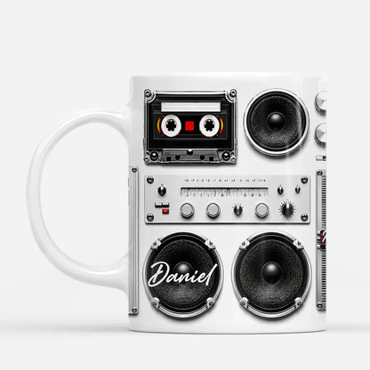 Personalized Retro Music Mug personalization view for Dad