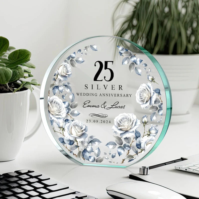 Personalized 25Th Wedding Anniversary Gift for Couples with personalized design details for meaningful gifting image 6