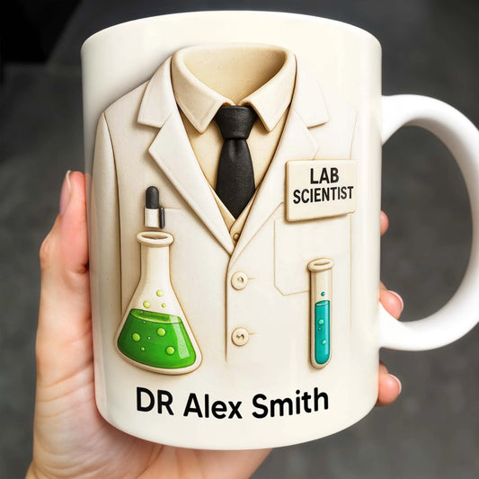 Lab Scientist, Lab Coat and Test Tubes