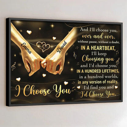 Custom Couple Anniversary Wall Art personalization view for Wife