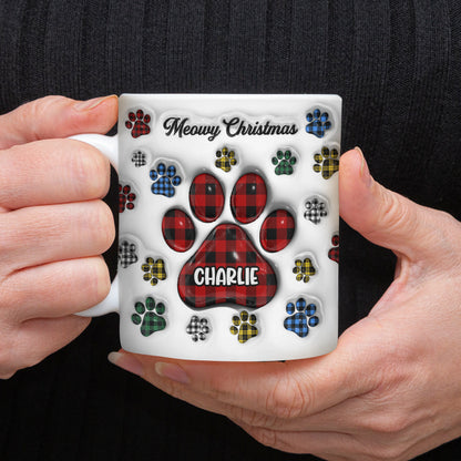 Pawy Christmas Personalized Ceramic Mug for Dog Lovers - Custom Pet Name Holiday Coffee Cup Gift