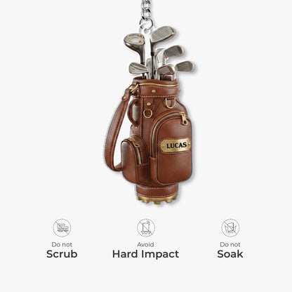 Personalized Golf Bag Keychain - Custom Name Gift for Golf Lovers