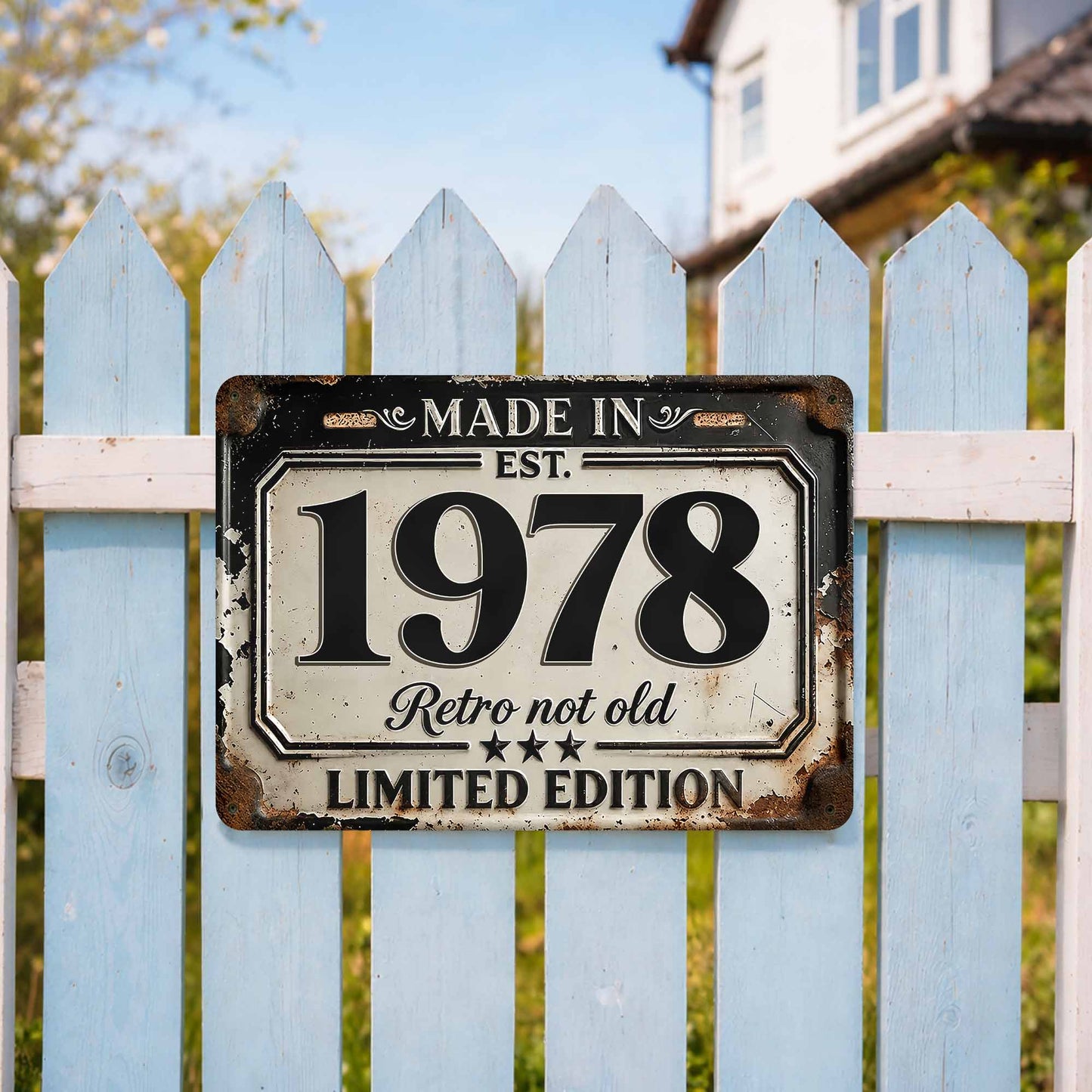 Metal Sign material and size view - Custom Retro Not Old Metal Sign