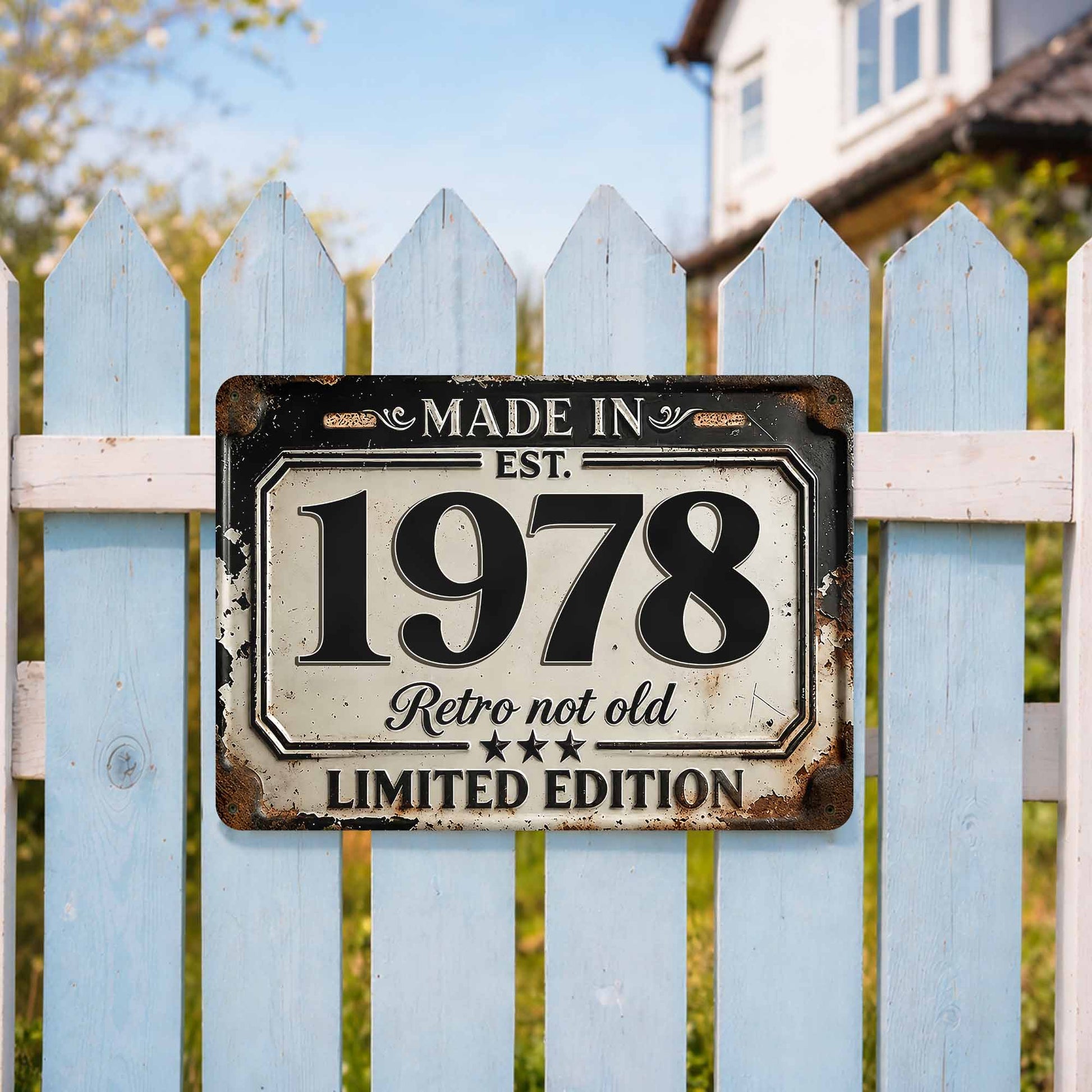 Metal Sign material and size view - Custom Retro Not Old Metal Sign