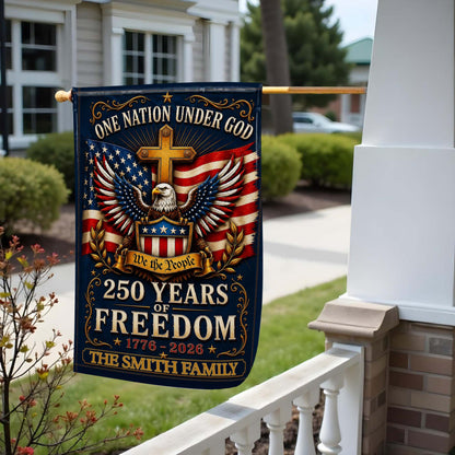 Custom 250 Years Of Freedom Flag personalization view for Family