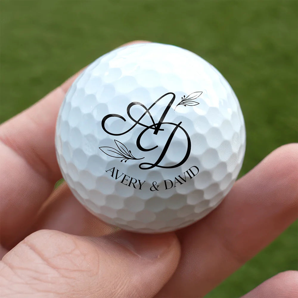 Personalized Wedding Golf Balls - Custom Name Couple Gift Keepsake for Golf Lovers