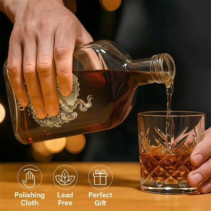 Custom whiskey decanter featuring a premium UV-printed poker cards and cigar design personalized with the name David. image 7