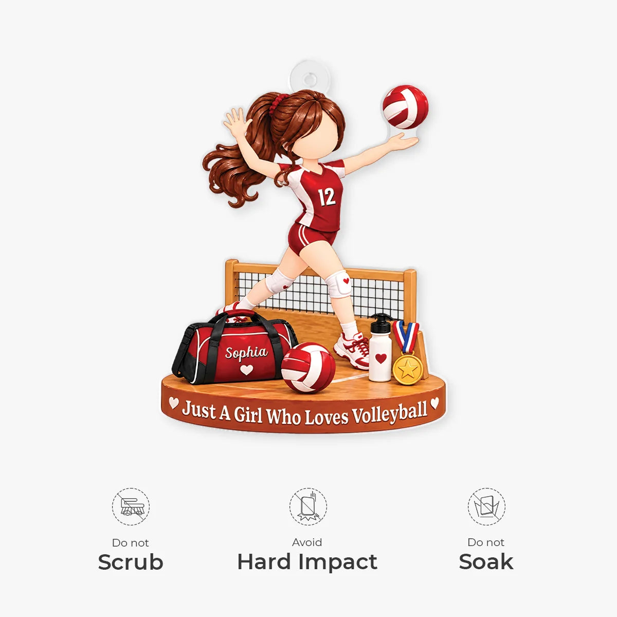Just a Girl Who Loves Volleyball Personalized Acrylic Ornament - Daughter Sister Player Keepsake Gift