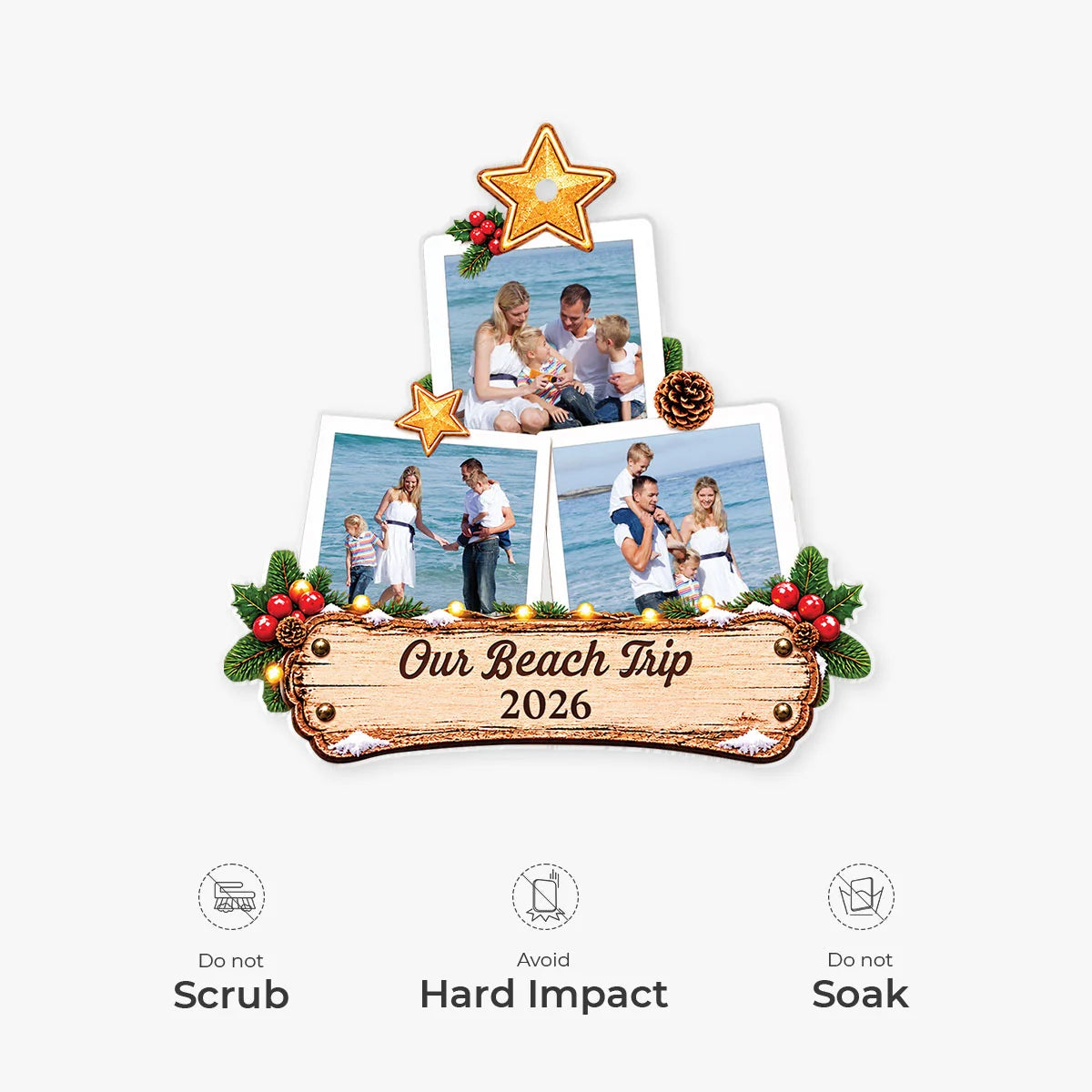 "Making Memories Together" Personalized Family Photo Christmas Tree Acrylic Ornament - Keepsake Gift for Family