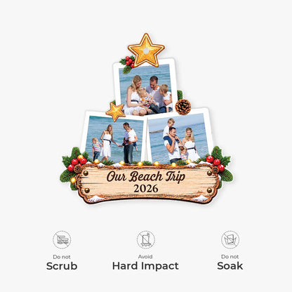 "Making Memories Together" Personalized Family Photo Christmas Tree Acrylic Ornament - Keepsake Gift for Family