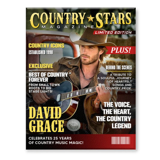 Custom Country Stars Magazine Canvas for Dad with personalized design details for meaningful gifting