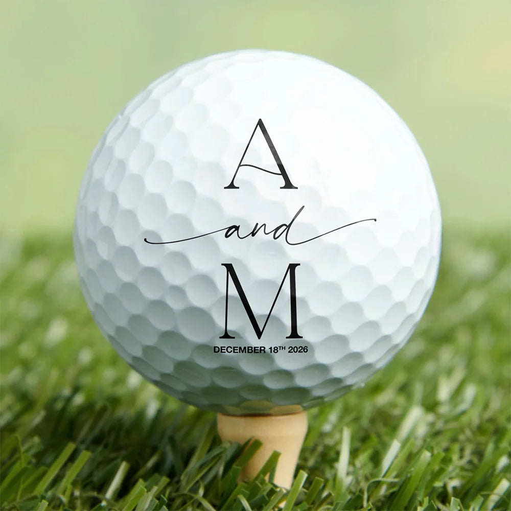 Personalized Wedding Golf Balls - Custom Name Couple Gift Keepsake for Golf Lovers